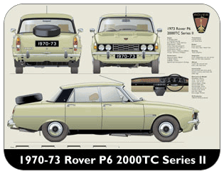 Rover P6 2000TC (Series II) 1970-73 Place Mat, Medium
